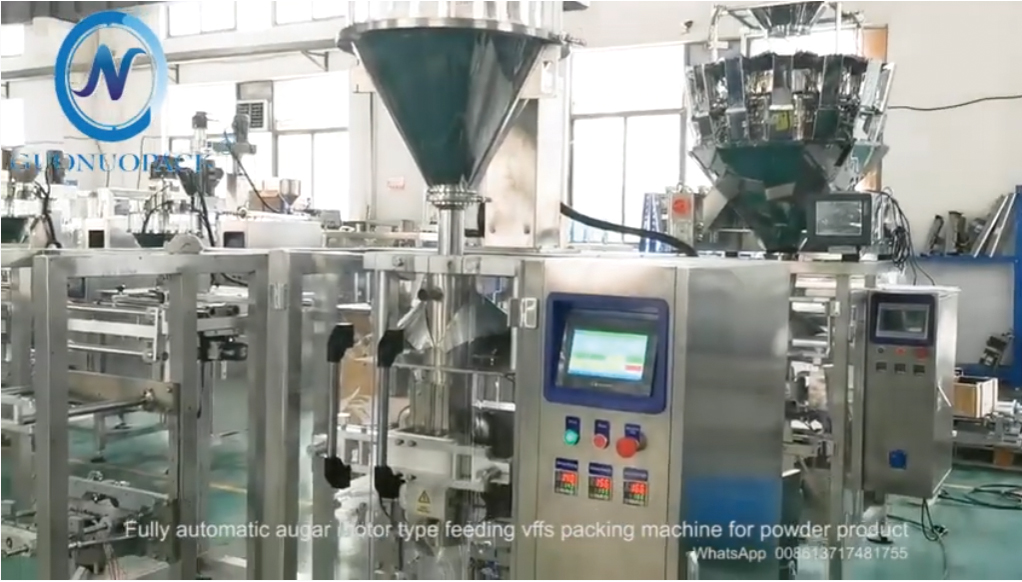 Fully Automatic Auger Motor Type Feeding Vffs Packing Machine For Powder Products